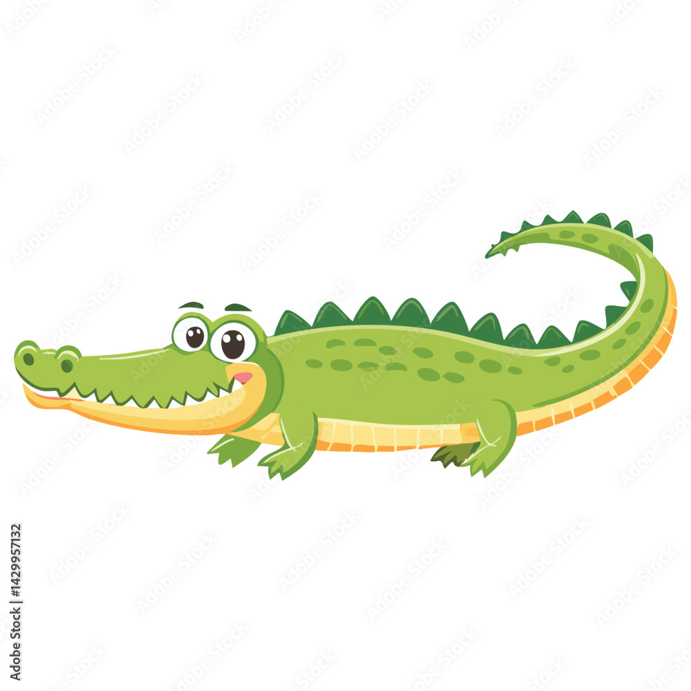 Obraz premium Smiling Cartoon Crocodile