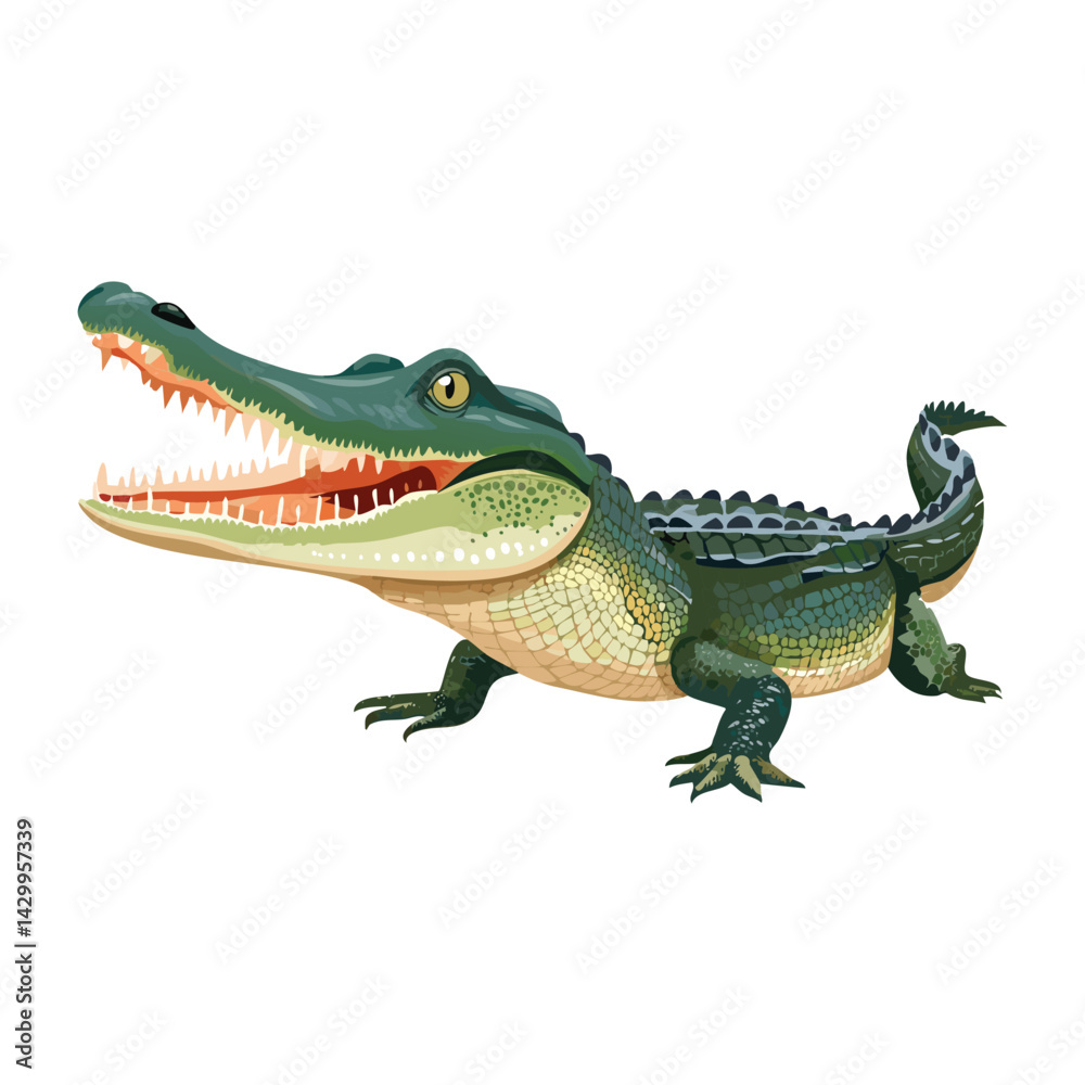 Fototapeta premium Realistic Cartoon Crocodile