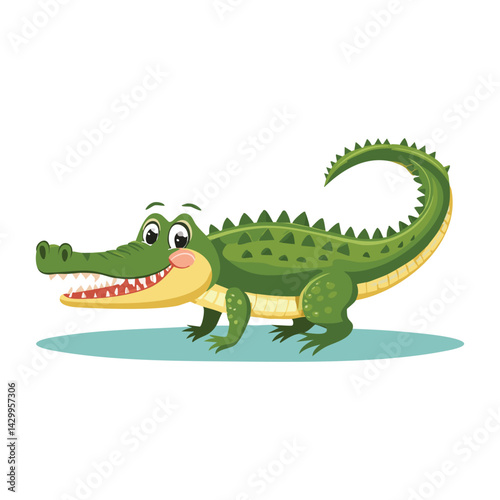 Smiling Cartoon Crocodile