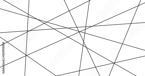 Abstract geometric pattern. Outline monochrome texture. Trendy random diagonal lines image. Random chaotic lines. Eps10