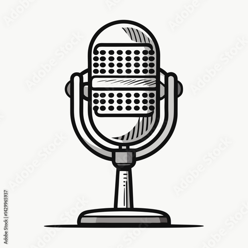 retro microphone icon
