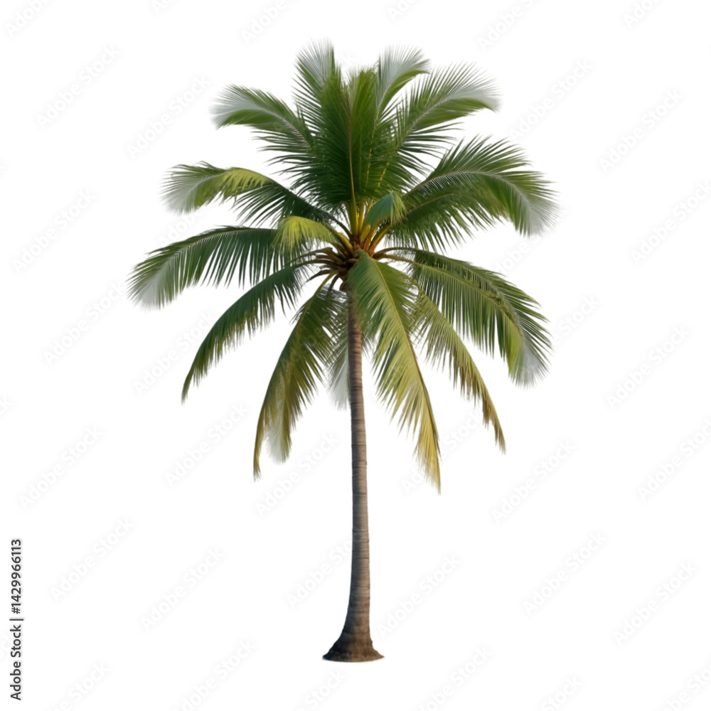 Obraz premium Coconut tree, palm tree isolated on transparent background PNG