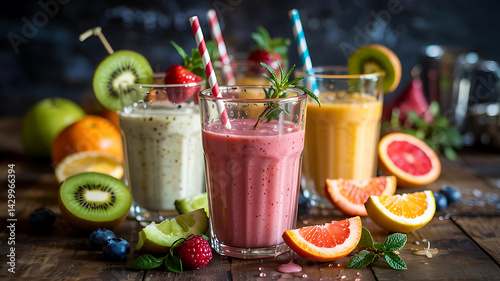 fresh fruit cocktail with fruits