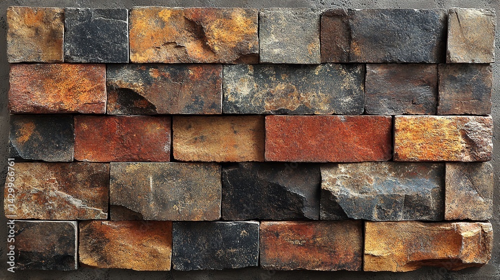 Rustic Textured Stone Wall Panel with Earthy Tones Rustic Textured Stone Wall Panel with Earthy Tones