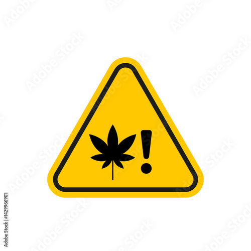 Cannabis packaging warning signs vector icon design. modern flat and line design