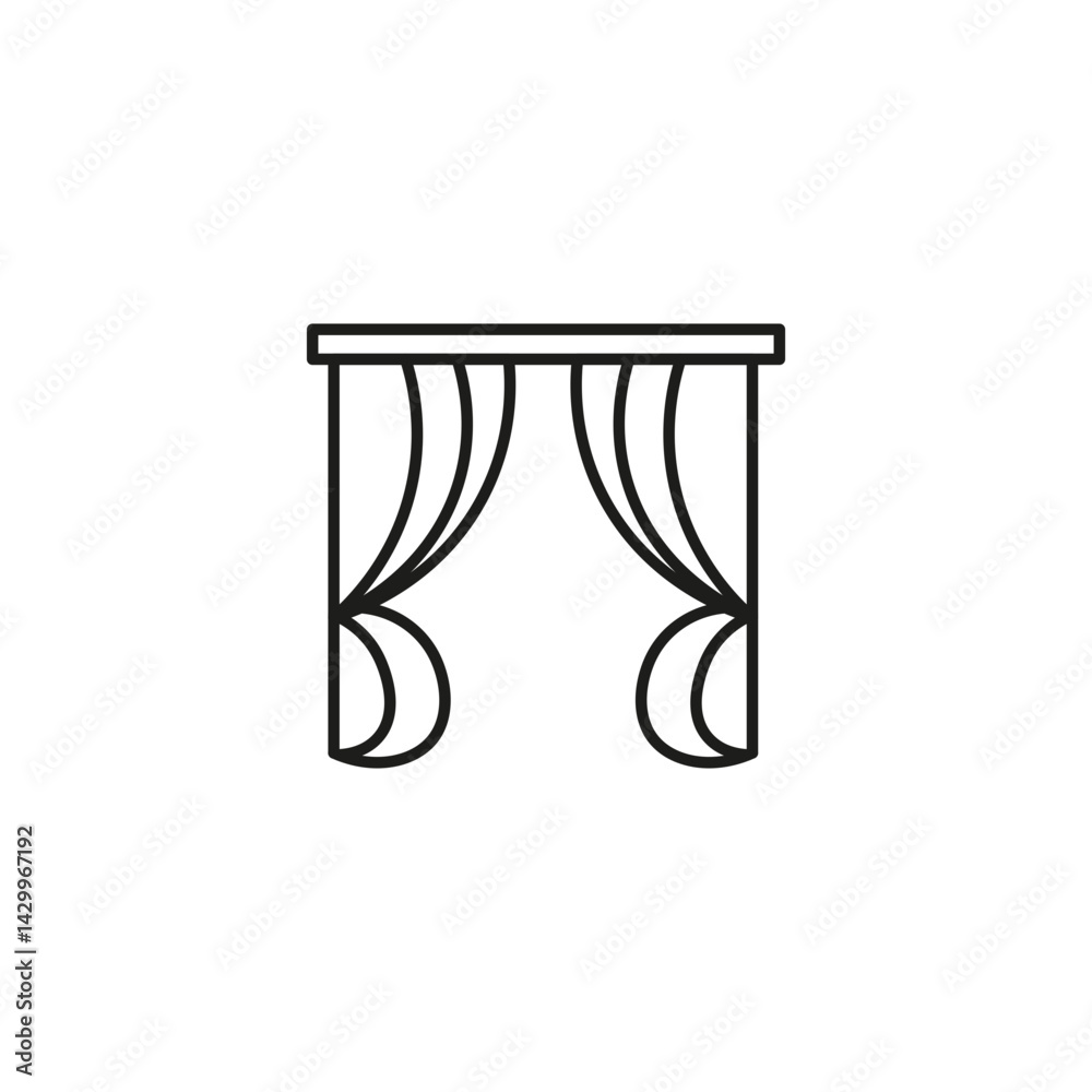 Curtain icons vector icon design. modern flat and line design Curtain icons vector icon design. modern flat and line design