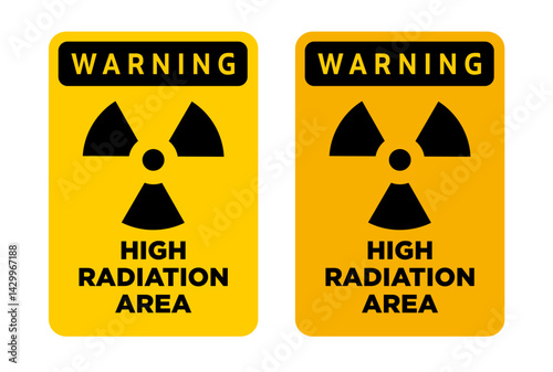 Danger high radiation area keep out signs vector icon design. modern flat and line design