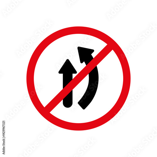 Do not overtake traffic sign vector icon design. modern flat and line design