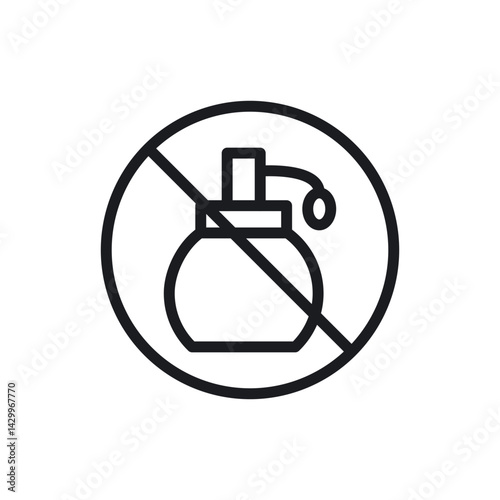 Forbidden perfume signs vector icon design. modern flat and line design