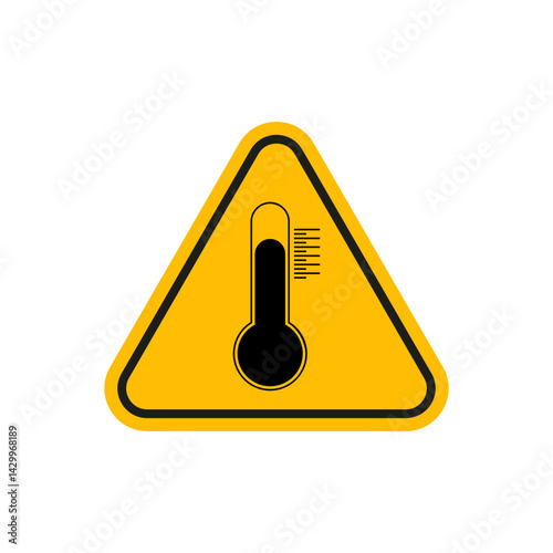 High temperature warning signs vector icon design. modern flat and line design