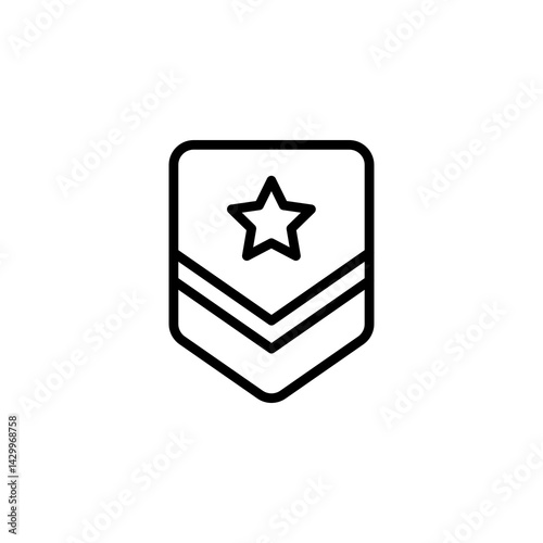 Military rank badge icons vector icon design. modern flat and line design