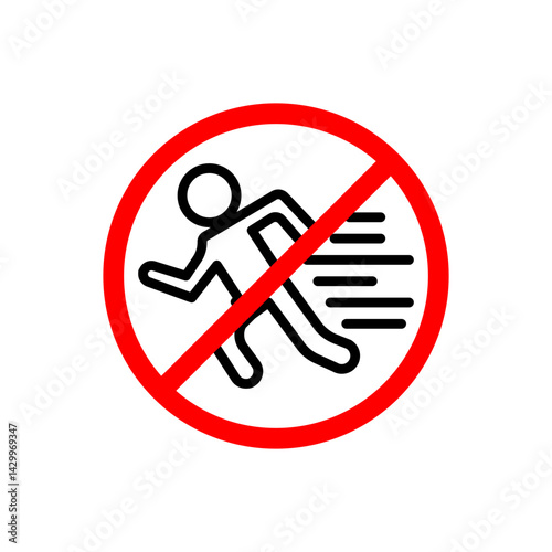 No running sign vector icon design. modern flat and line design