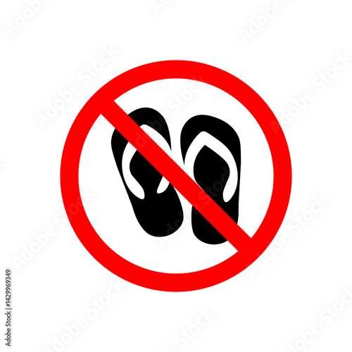 No sandals sign vector icon design. modern flat and line design