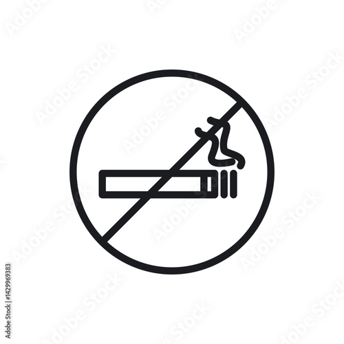 No smoking including electronic cigarettes sign vector icon design. modern flat and line design