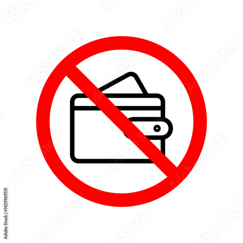 No wallet sign vector icon design. modern flat and line design
