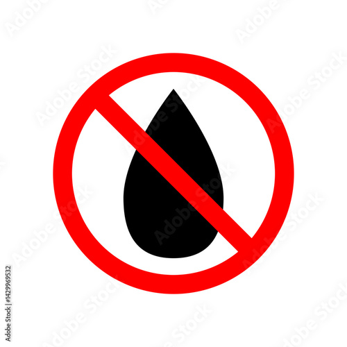 No Water drop sign vector icon design. modern flat and line design