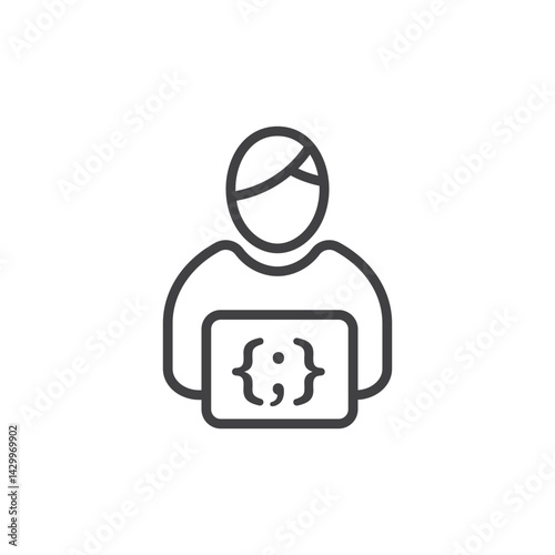 Programmer icons vector icon design. modern flat and line design