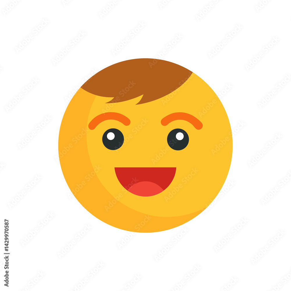 Fototapeta premium Digital Screen with Emoji Face on Transparent Background