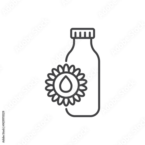 Sunflower oil icons vector icon design. modern flat and line design