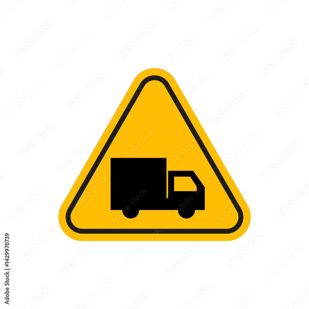 Truck warning signs vector icon design. modern flat and line design Truck warning signs vector icon design. modern flat and line design