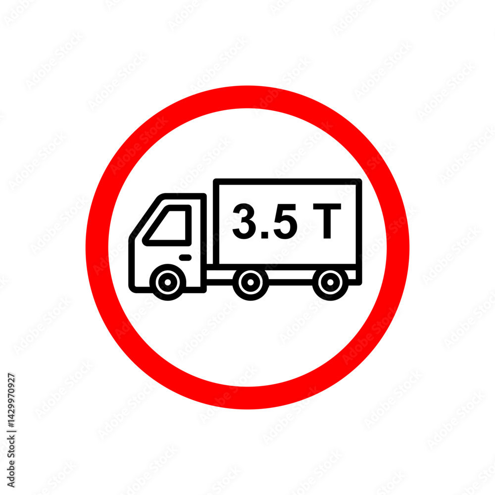 Weight limit traffic signs vector icon design. modern flat and line design Weight limit traffic signs vector icon design. modern flat and line design