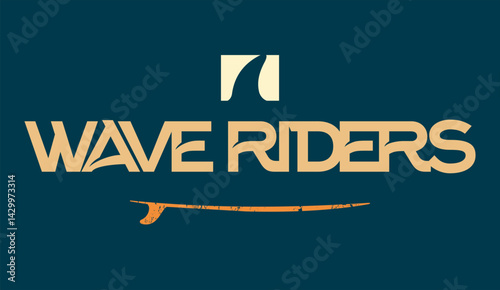 Lettering illustration alluding to the practice of surfing.