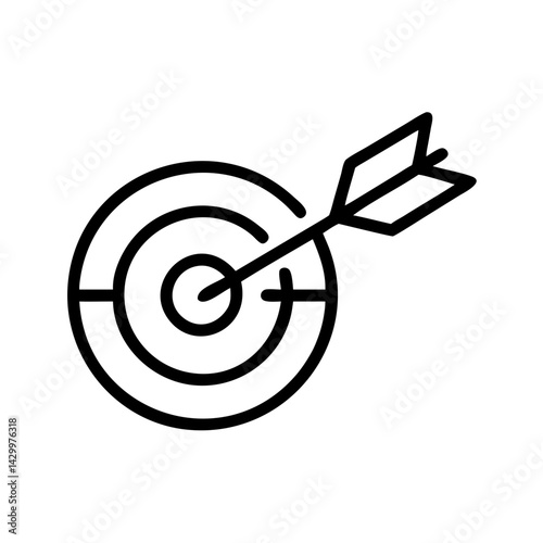 Arrow hitting target symbolizing precision and success  
