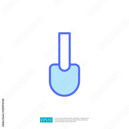 Icon of a Shovel Used for Gardening and Farming Activities in a Minimalist Style