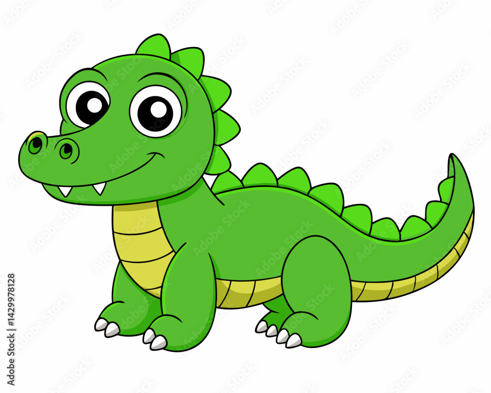 Fototapeta premium cartoon crocodile vector silhouette illustration isolated on white background