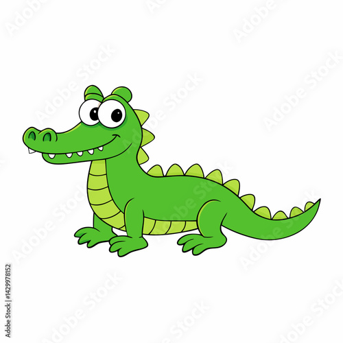cartoon crocodile vector silhouette illustration isolated on white background
