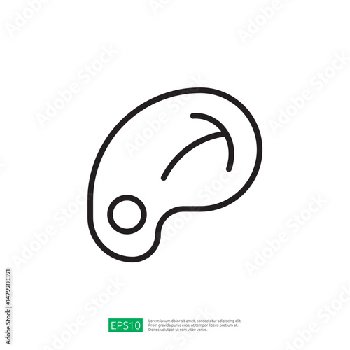 Simple Line Icon Depicting Agricultural Bean Crop in Minimalist Design Symbolizing Farming and Cultivation Practices