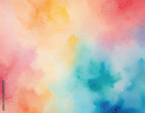 Abstract colourful watercolour hand painted spot. Artistic creative background