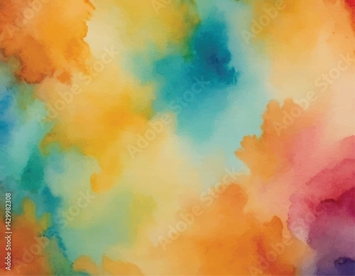 Abstract colourful watercolour hand painted spot. Artistic creative background