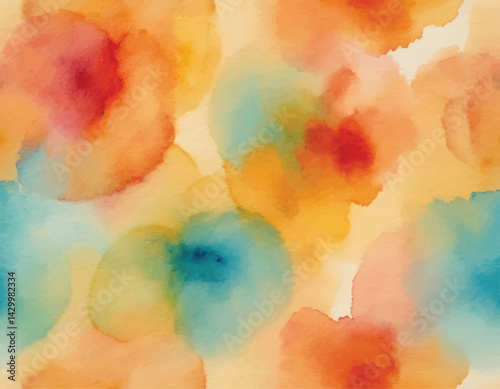 Abstract colourful watercolour hand painted spot. Artistic creative background