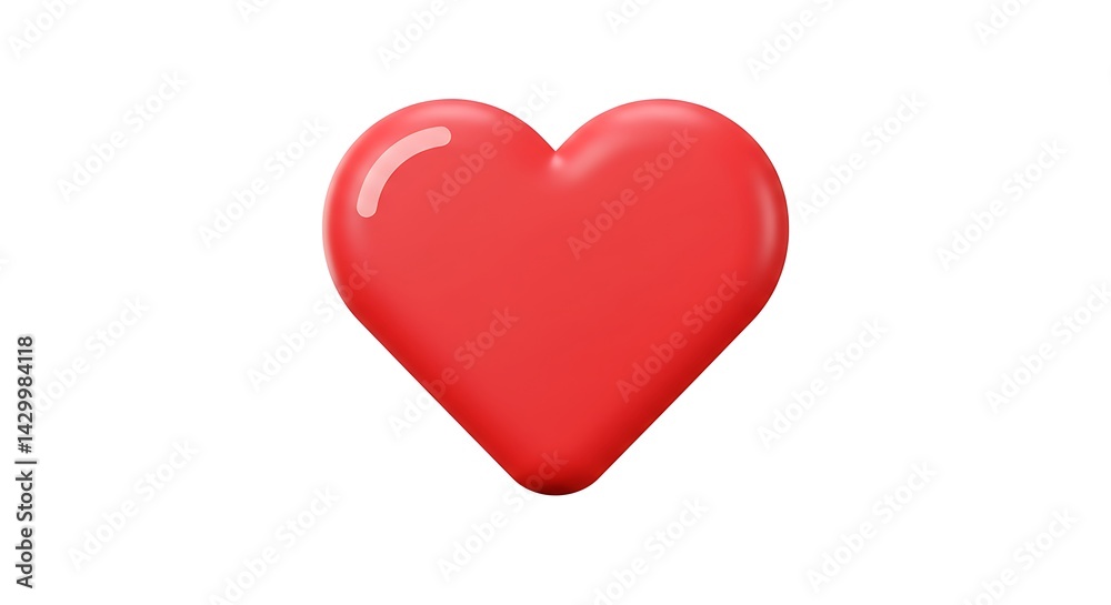 Red Heart Shape on White Background Red Heart Shape on White Background