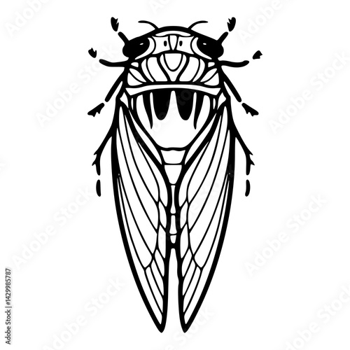 elegant cicada insect decorative design