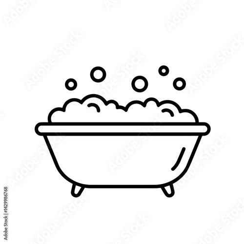 Bathtub with bubbles creating a relaxing atmosphere  