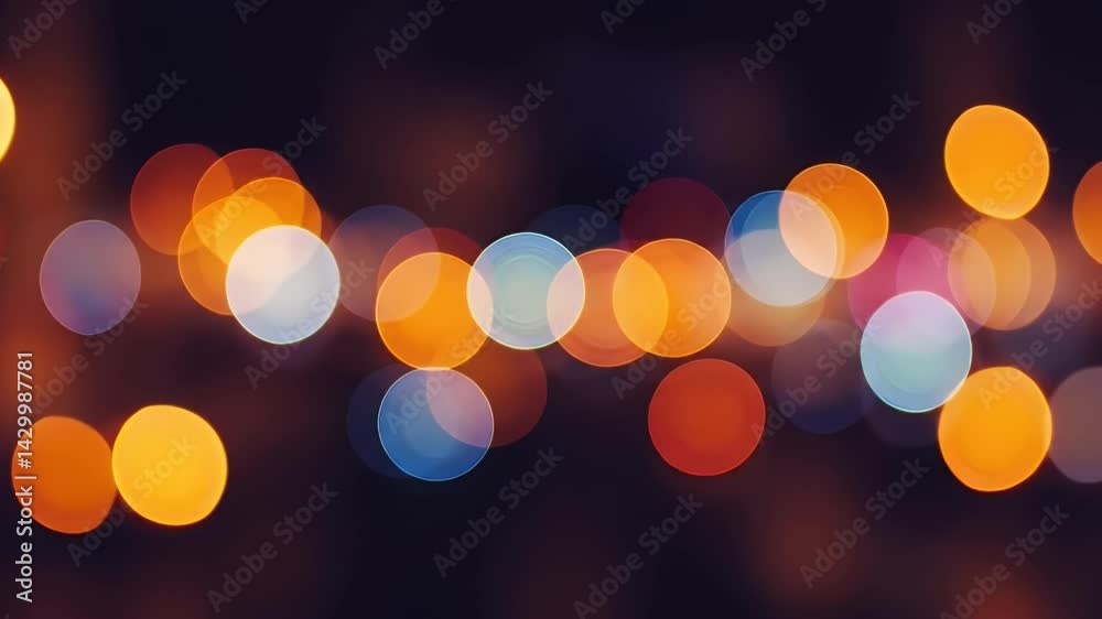 Blurred City Lights at Night Abstract Background Slow Motion