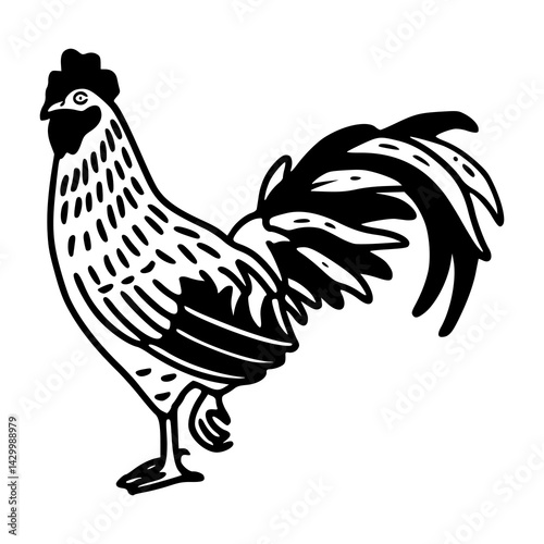 ornate chicken vector graphic design