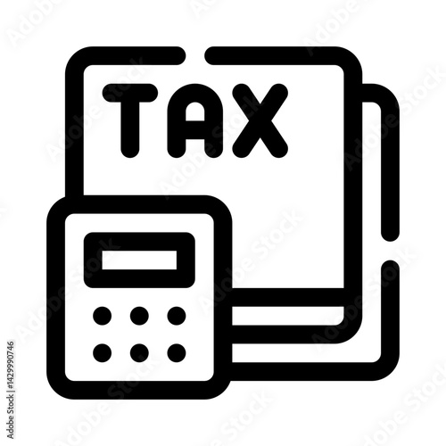 Tax calculation line icon