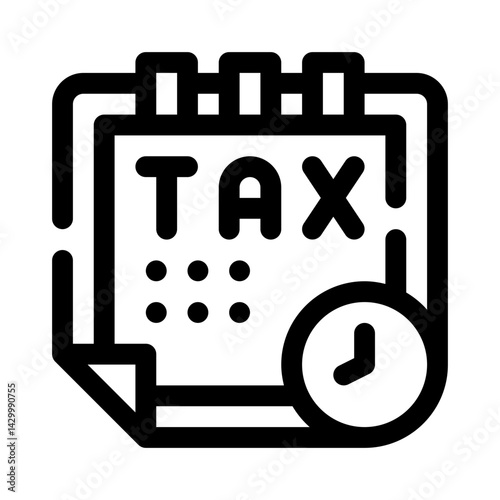 Tax deadline line icon