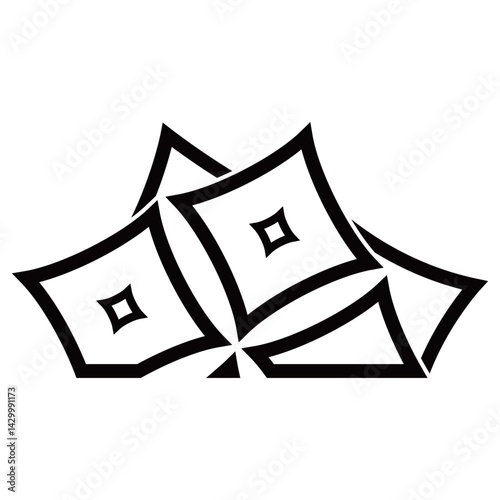 家紋です。陰反り折四つ目といいます。