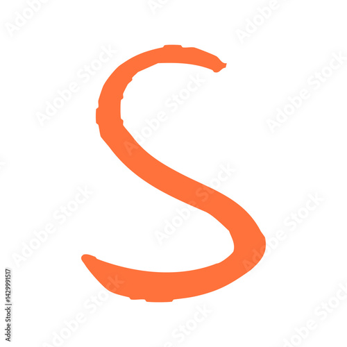 手描きのアルファベットのSの文字イラスト