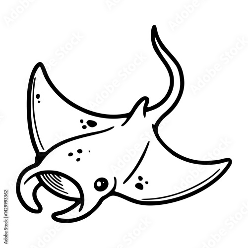 cartoon outline of a manta ray