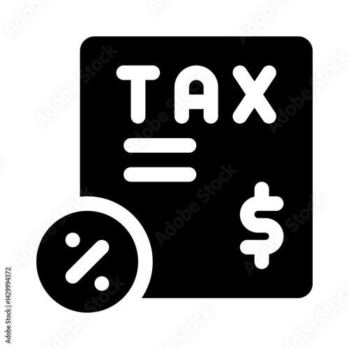 Corporate tax glyph icon