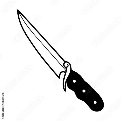 stylized knife vector illustration