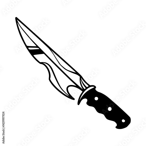 stylized knife vector illustration