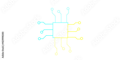  Computer processor icon, simple logotype CPU icon. Detail of CPU concept. Close-up of computer processors technology concept.