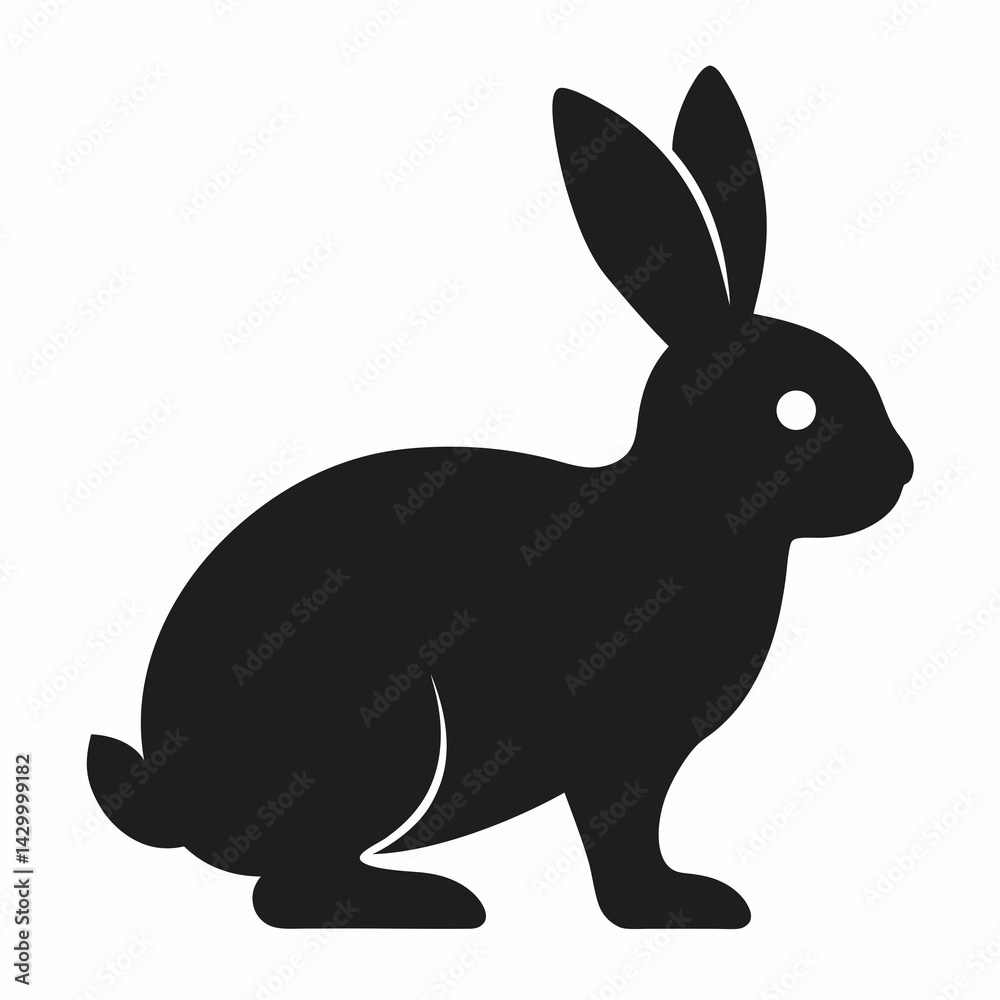 Obraz premium rabbit vector silhouette illustration isolated on white background