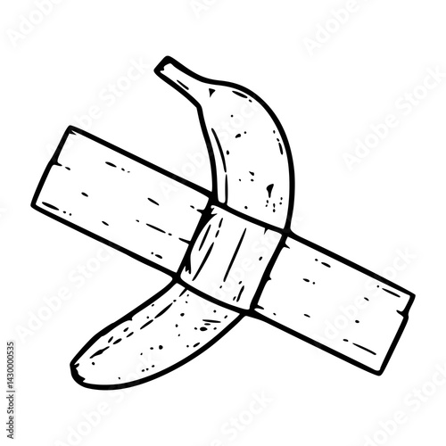 modern art banana clipart